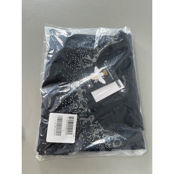 Antthony Embellished Long Sleeve Heat Seal Shirt Size XL Black Silver Chic NEW - Picture 2 of 8